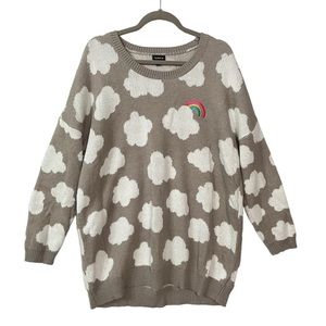 🌈 Torrid sweater 1X Gray cloud Rainbow 🌈